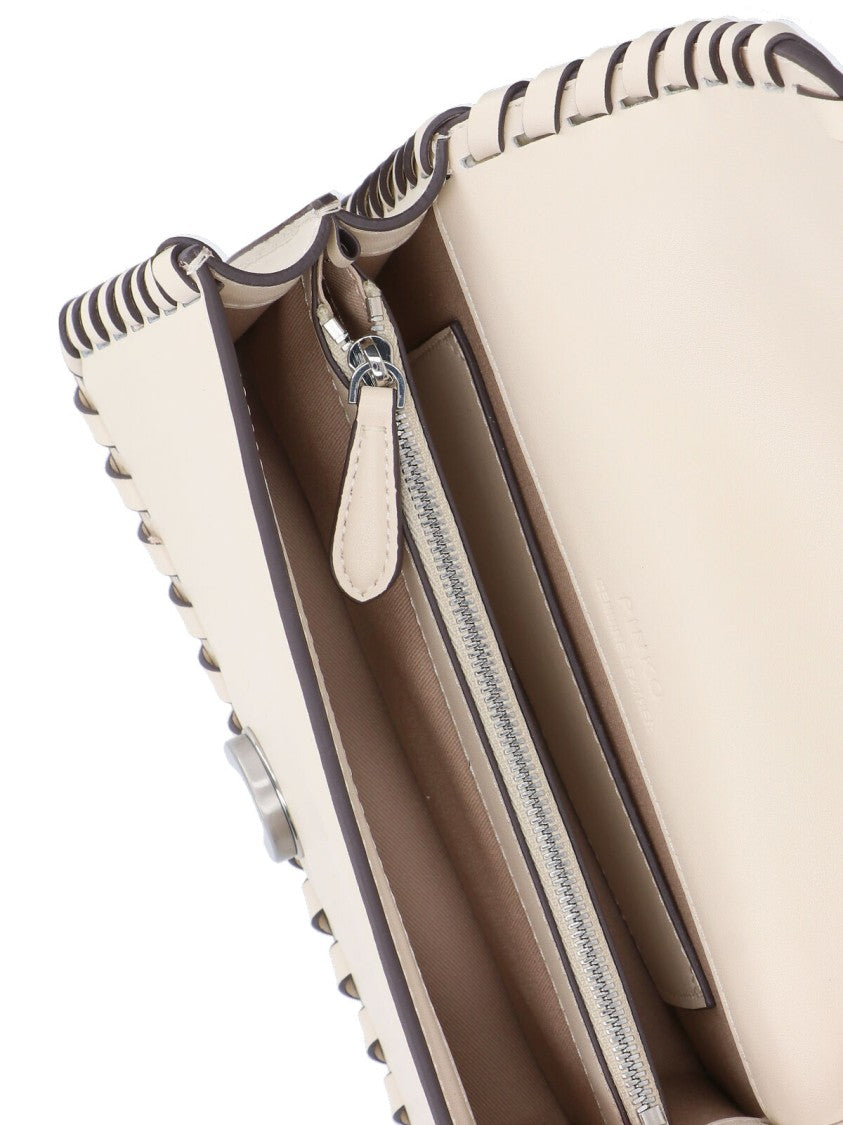 Pinko Structured White Handbag With Minimalist Design