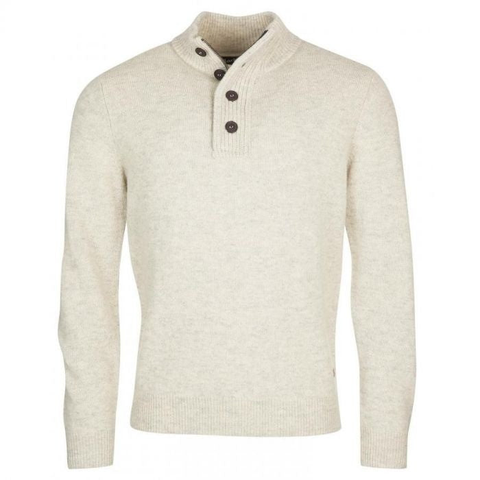 Barbour Half-Zip Sweater With Suede Elbow Patches