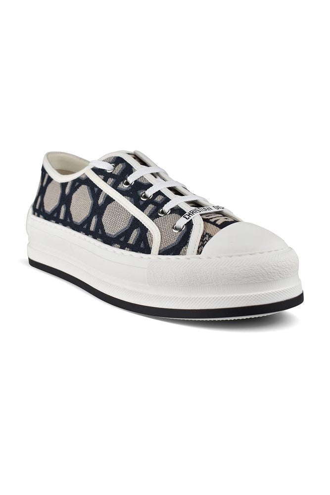 Dior Technical Fabric Low-Top Sneakers With Macro Cannage Embroidery