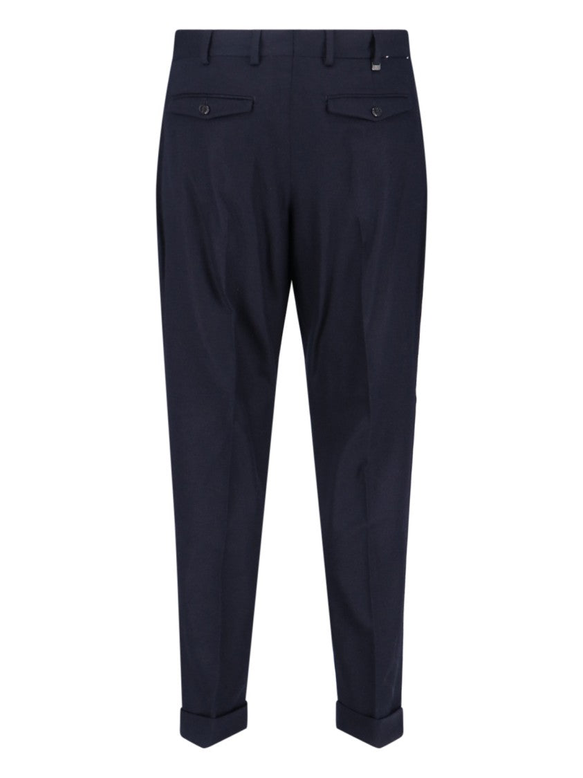 Pt Torino Blue Virgin Wool And Cashmere Trouser