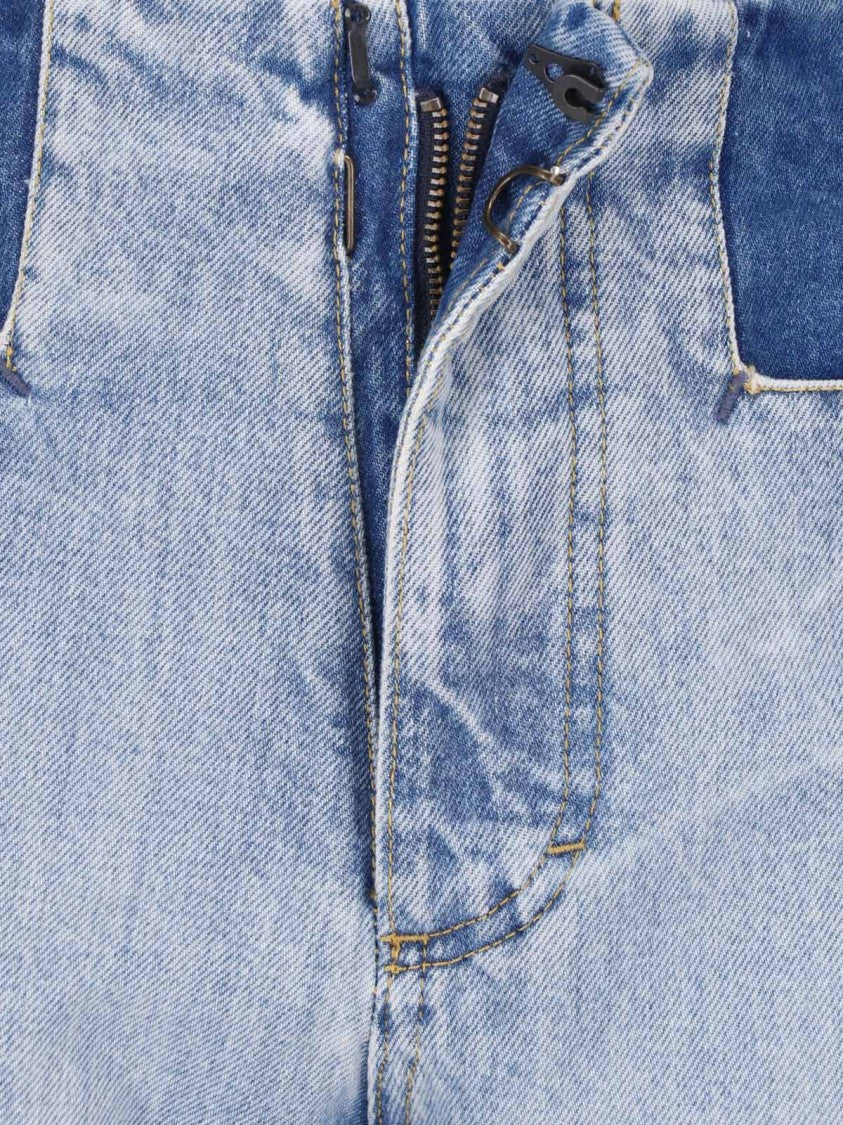 Maison Margiela High-Waisted Straight-Leg Jeans With Contrast Details