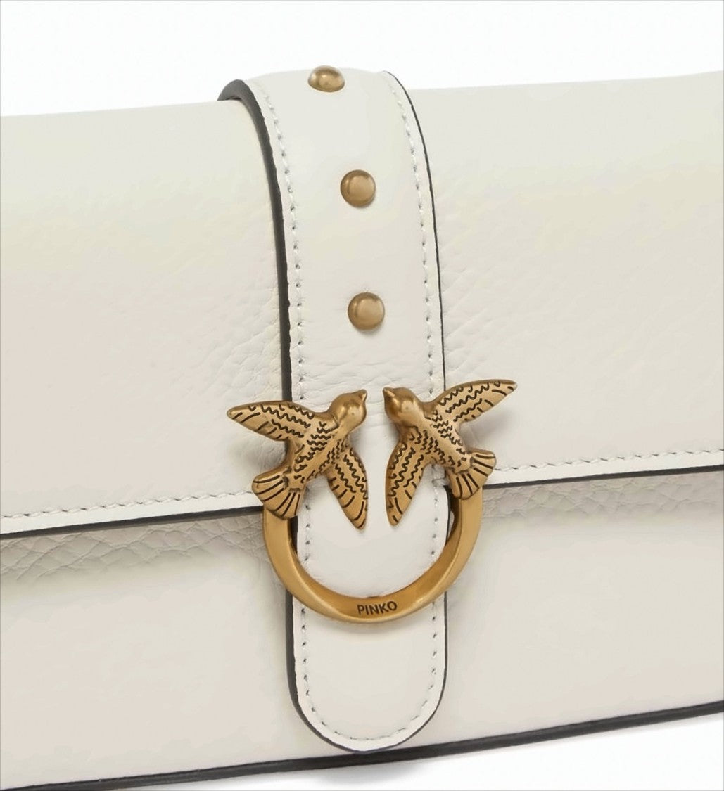 Pinko Slouchy Rectangular Grained Leather Shoulder Bag