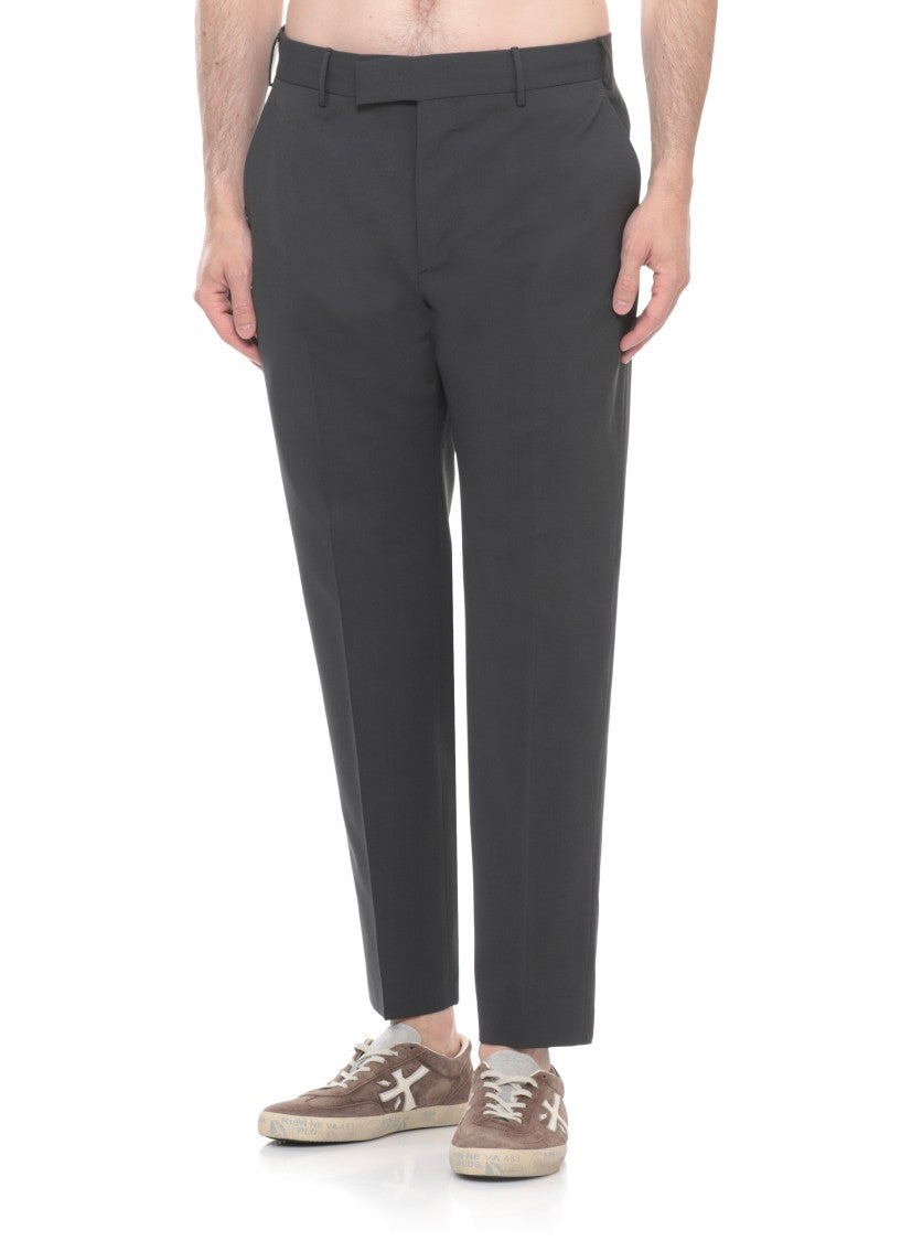 Pt Torino Dark Grey Hook Fastening Pants