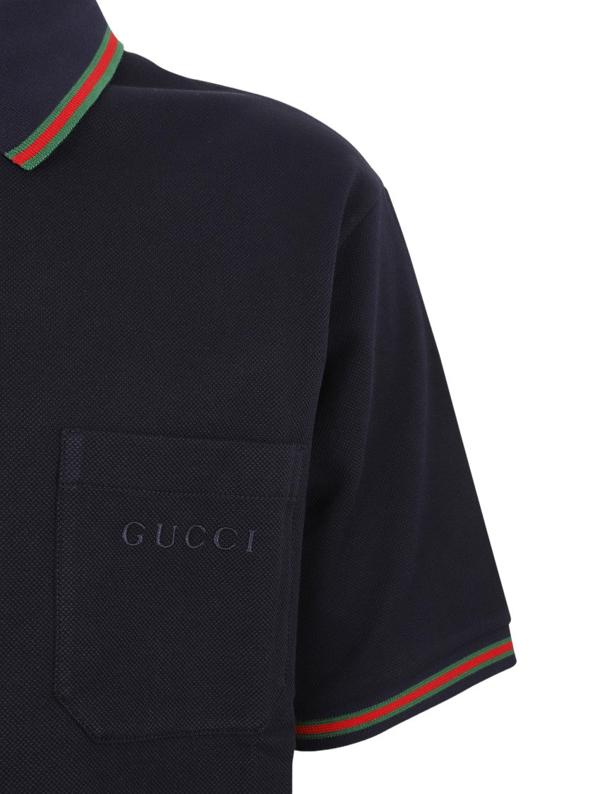 Gucci Classic Fit Short-Sleeve Polo With Striped Trim