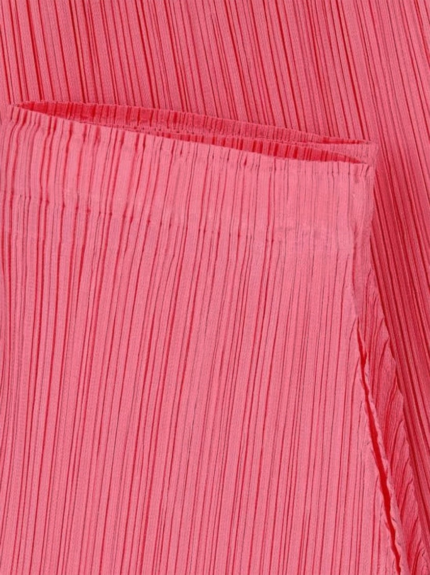 Pleats Please Pleated Midi Skirt With Flared Silhouette And Side Slits