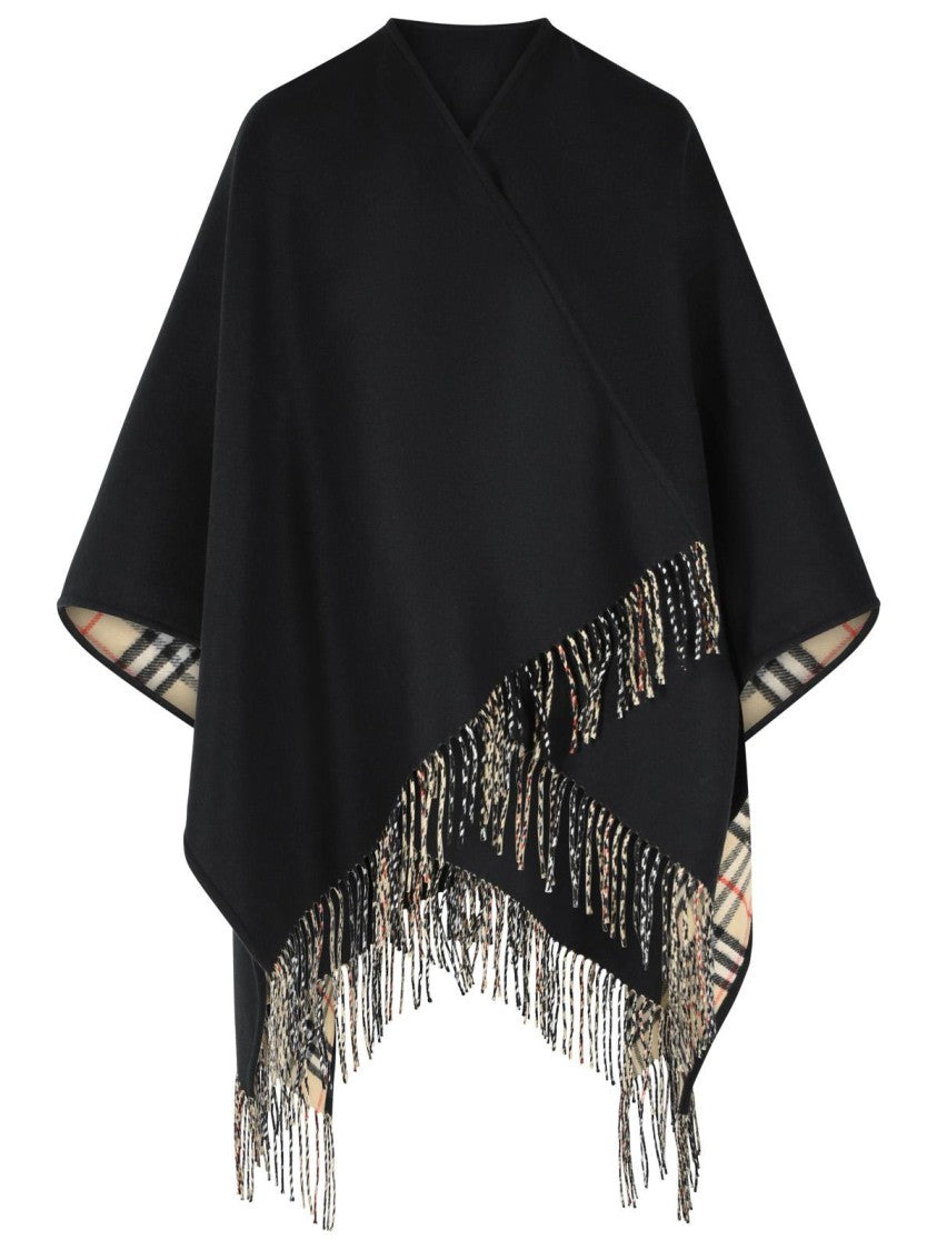 Burberry 'Check' Black Cashmere Cape