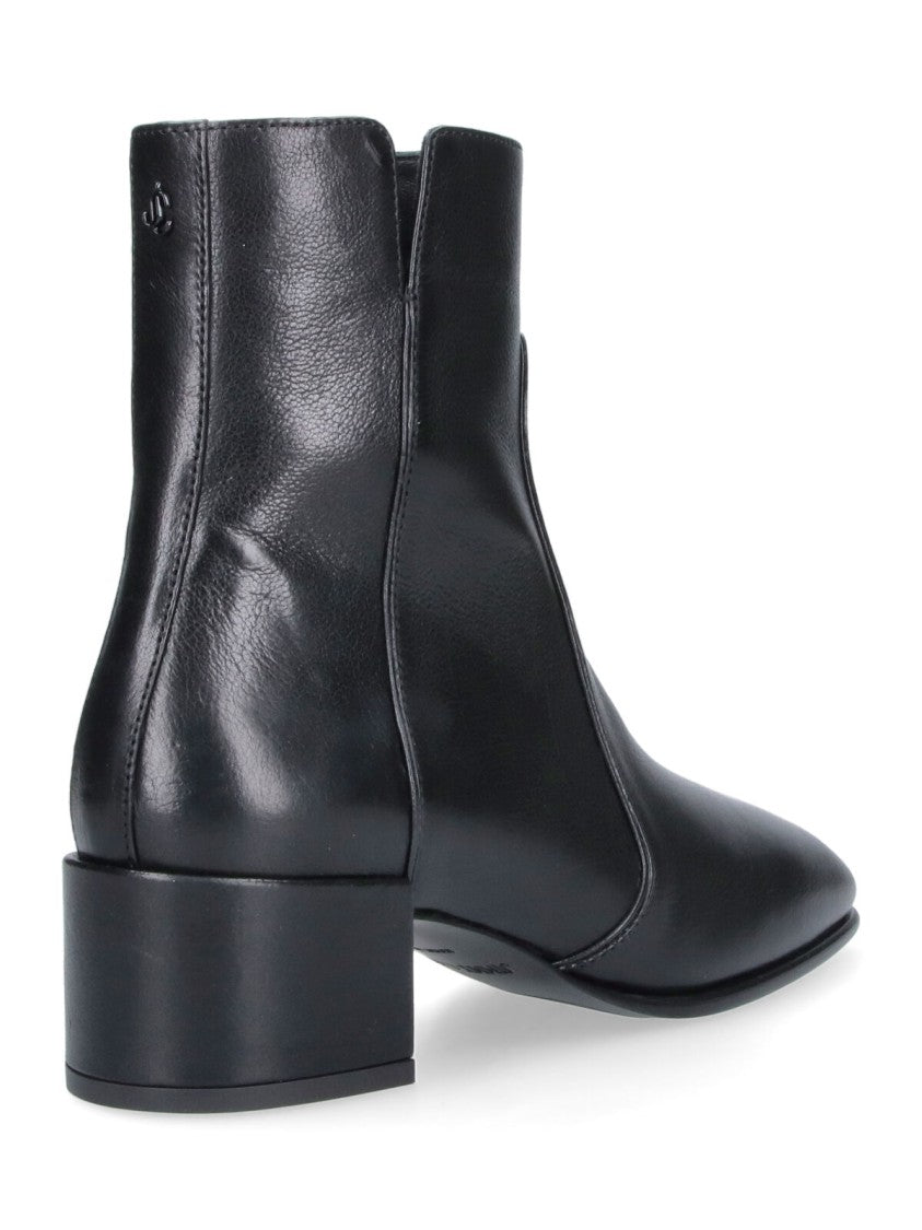Jimmy Choo Polished Leather Ankle Boots With Pointed Toe