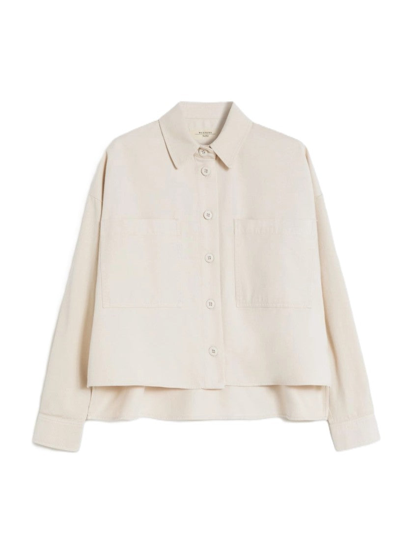 Max Mara Boxy Cropped Shirt Jacket With Button-Down Front