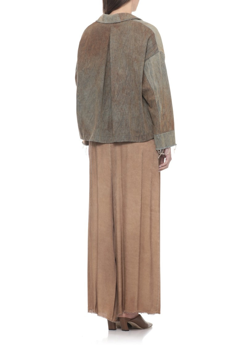 Sanctamuerte Brown Denim Classic Lapel Blazer