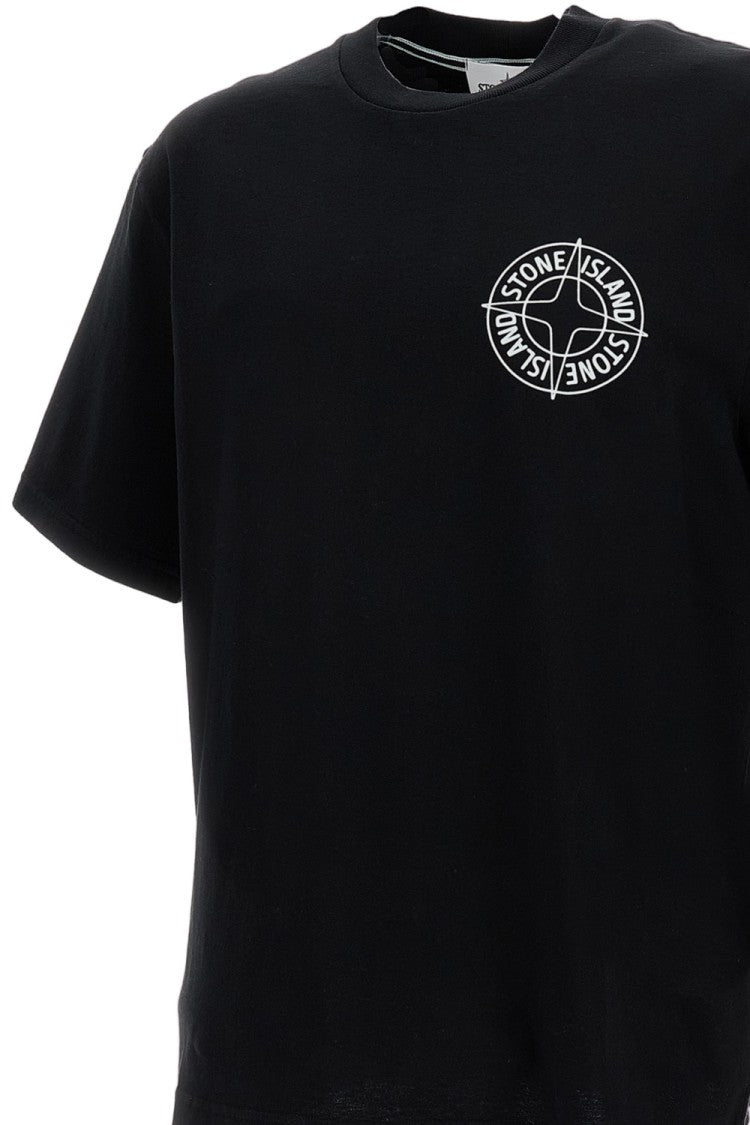 Stone Island Oversized Cotton T-Shirt With Signature Prints