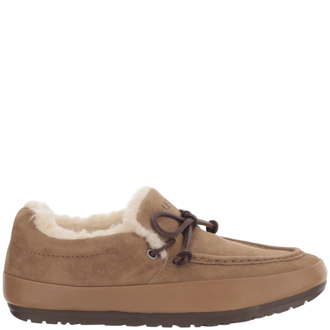 Ugg Beige Quill Bow Plush Lined Suede Loafers