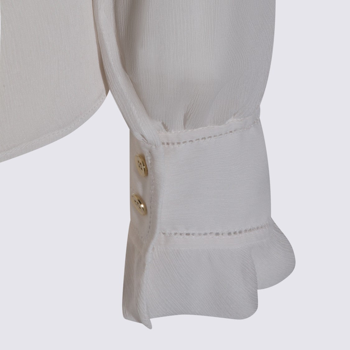 Alberta Ferretti Ivory Structured Collar Shirt