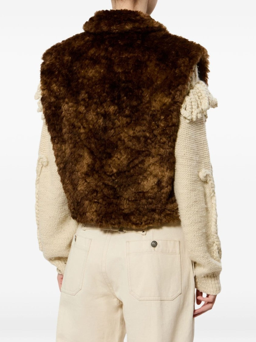 Isabel Marant Étoile Faux Fur High-Collar Toggle Cropped Jacket