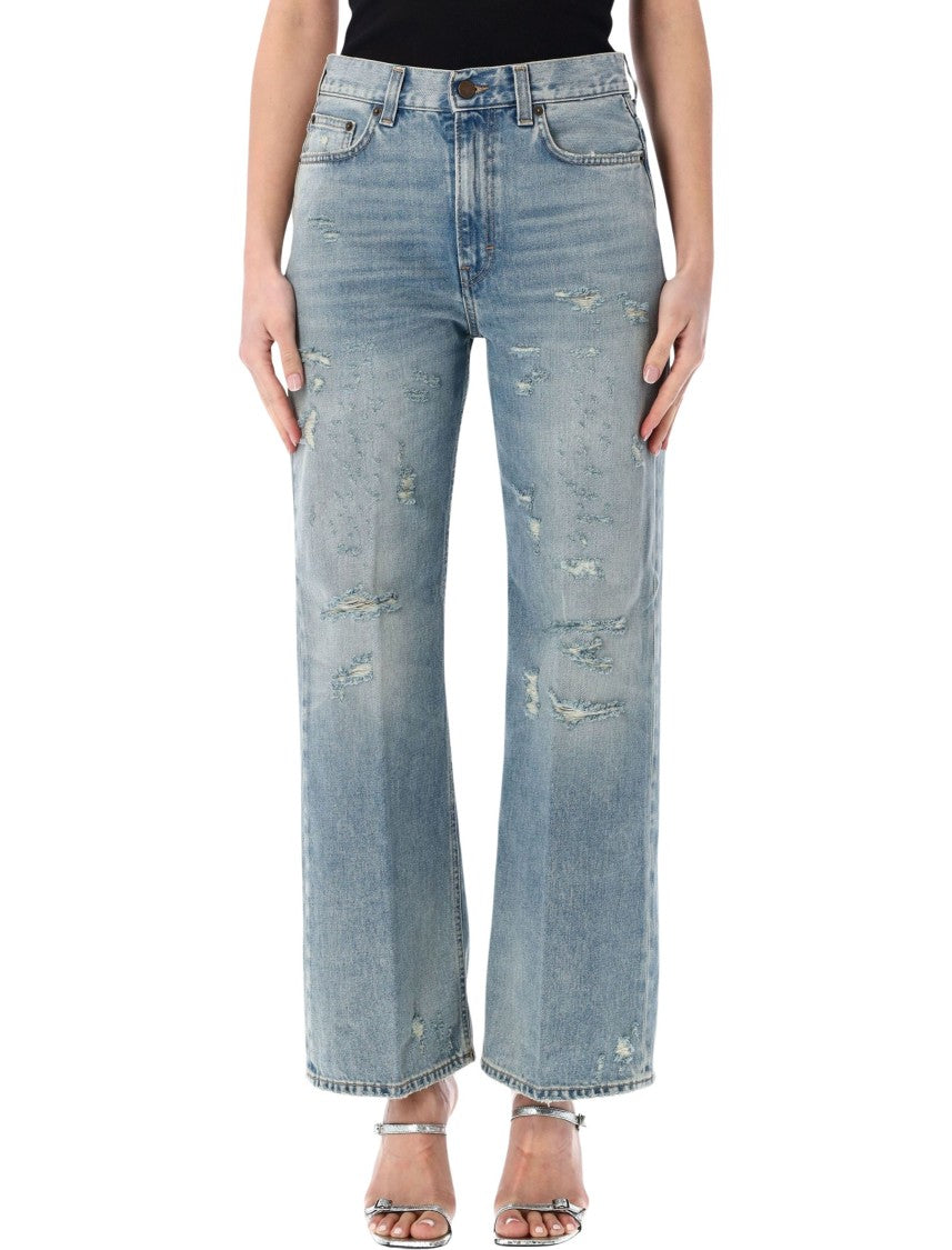Haikure Winny Broken Distressed Straight Jeans
