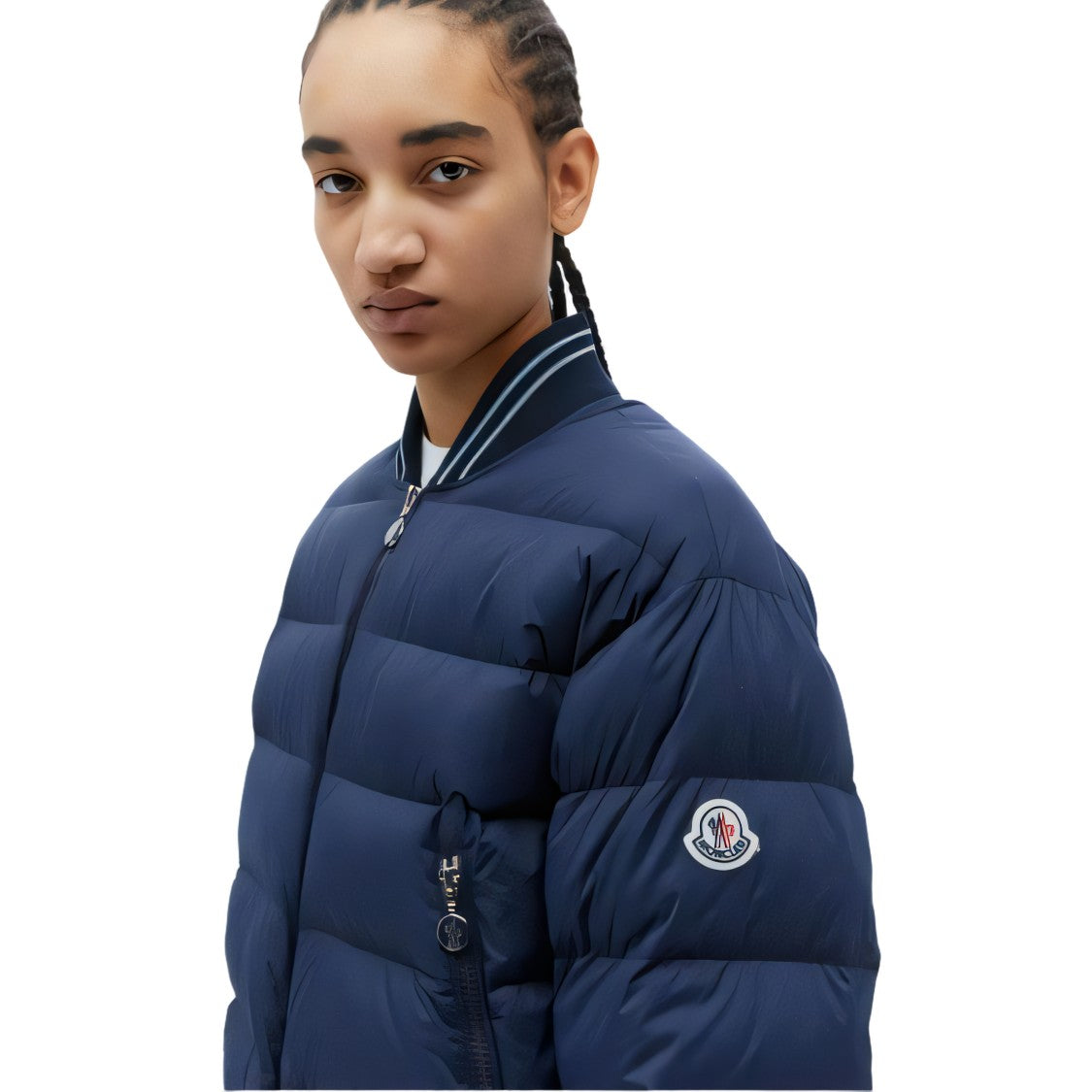 Moncler Quilted Moncler Down Jacket With Contrasting Stripes