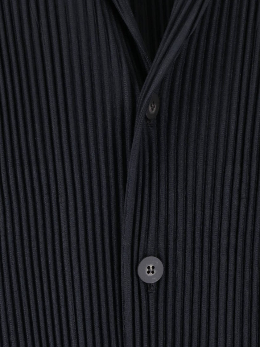 Homme Plissé Issey Miyake Black Pleated Notch Lapel Blazer