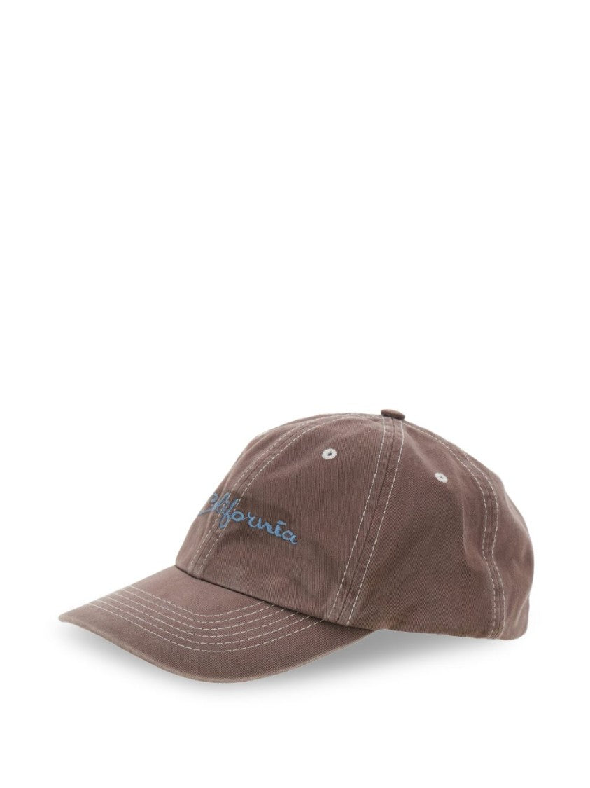 Erl California Brown Cotton Cap Hat