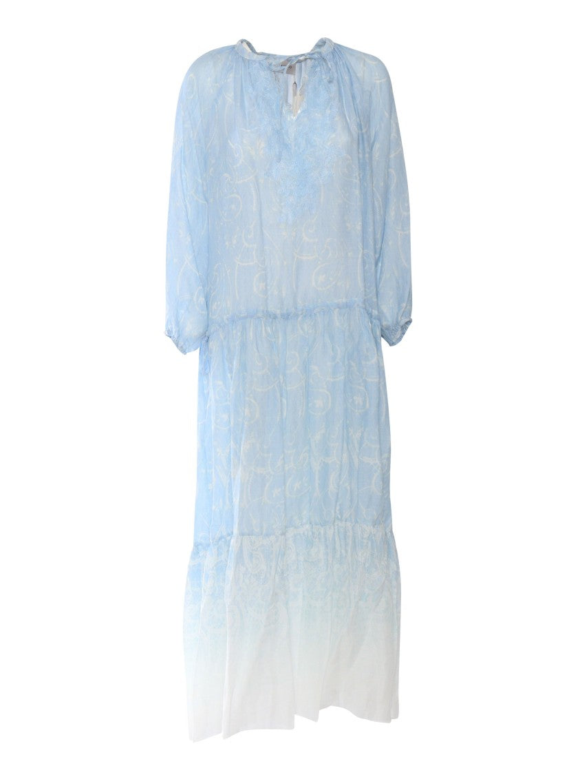 Ermanno Scervino Gradient Long Dress With V-Neck