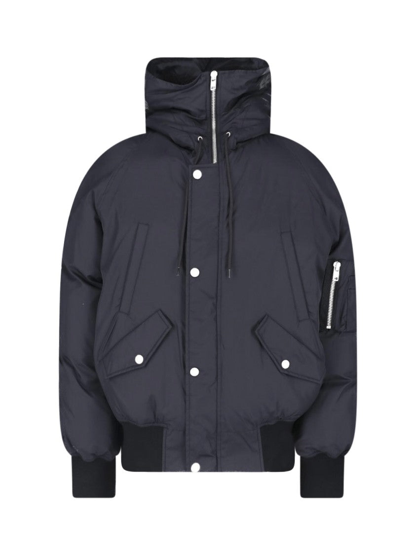 Mm6 By Maison Margiela Black Fabric Bomber Jacket