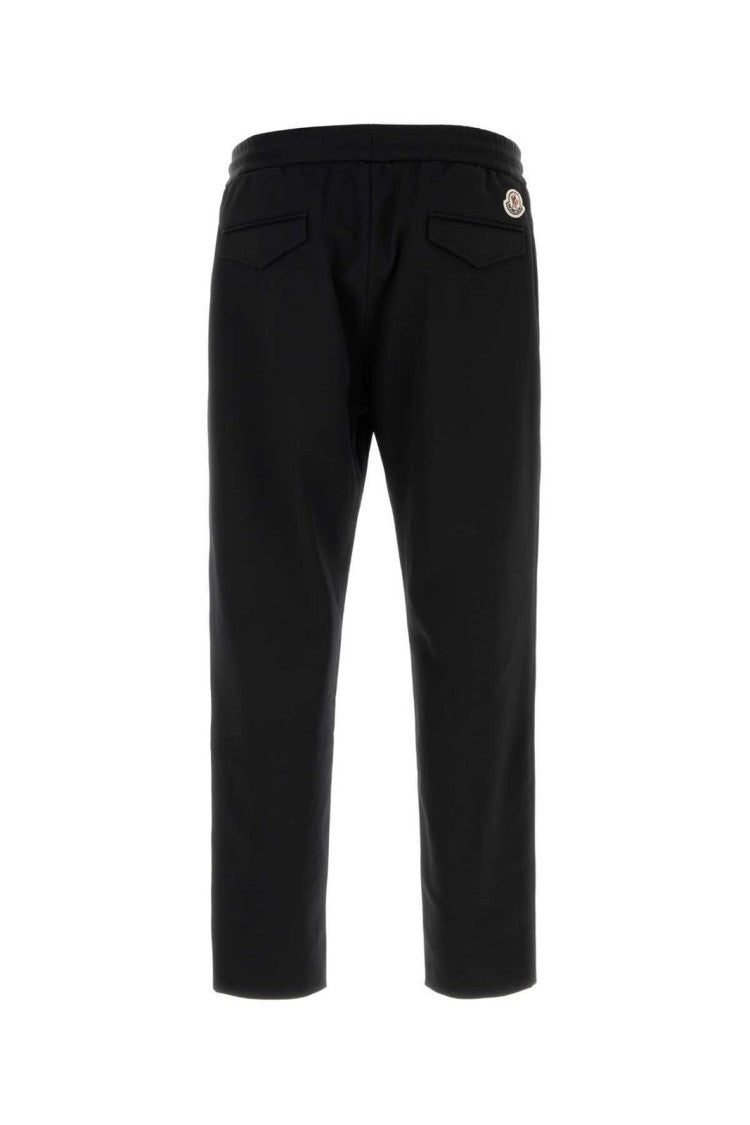 Moncler Tapered Black Jogger Pants With Elastic Waistband