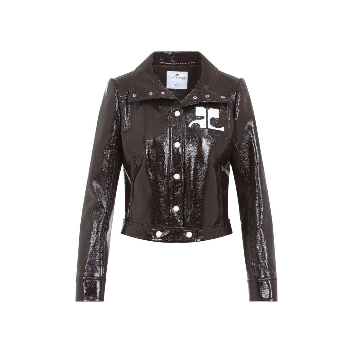 Courrèges Chocolate Vinyl Jacket With Logo