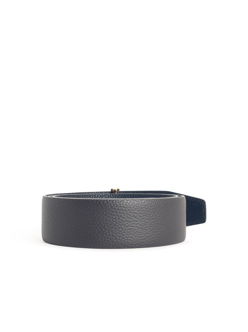 Tom Ford Calfskin Leather Belt With Gold-Tone Monogrammed Buckle