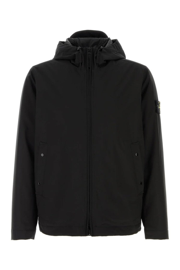 Stone Island Black Outerwear Jacket With Hood