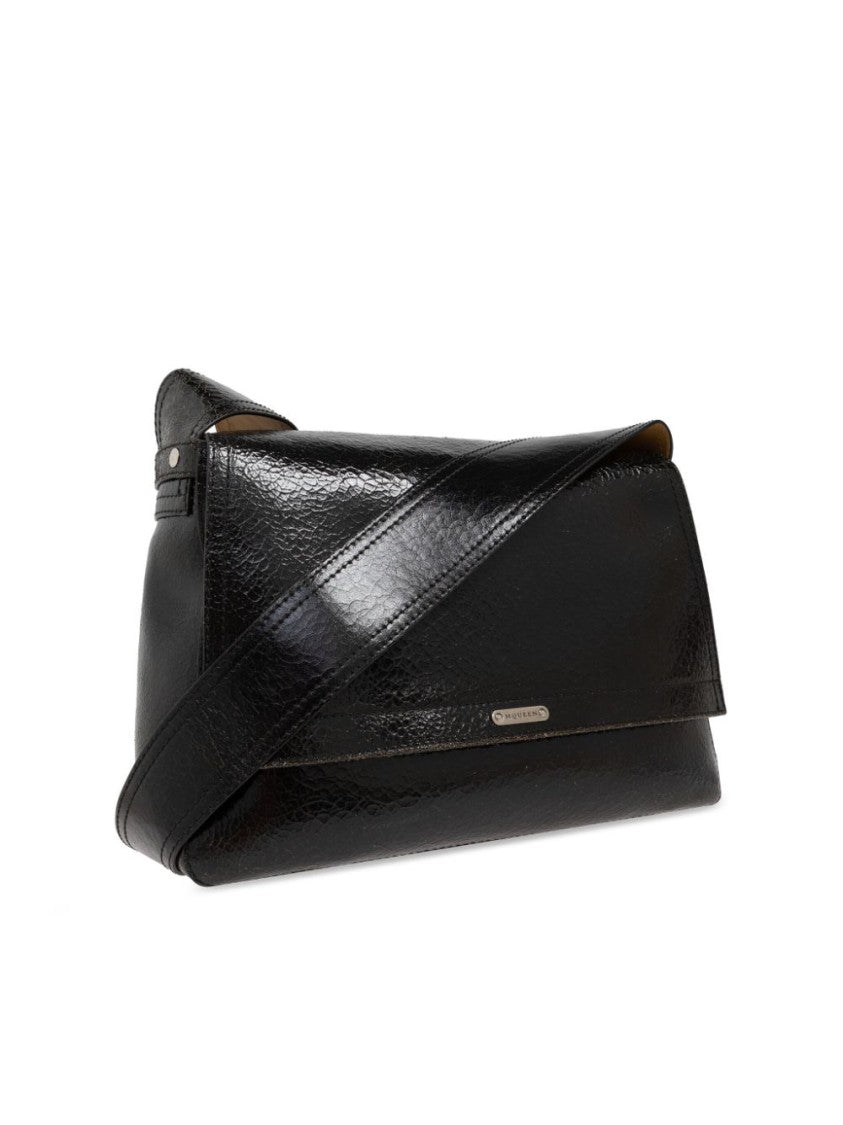 Alexander Mcqueen Grained Black Calf Leather Tote Bag
