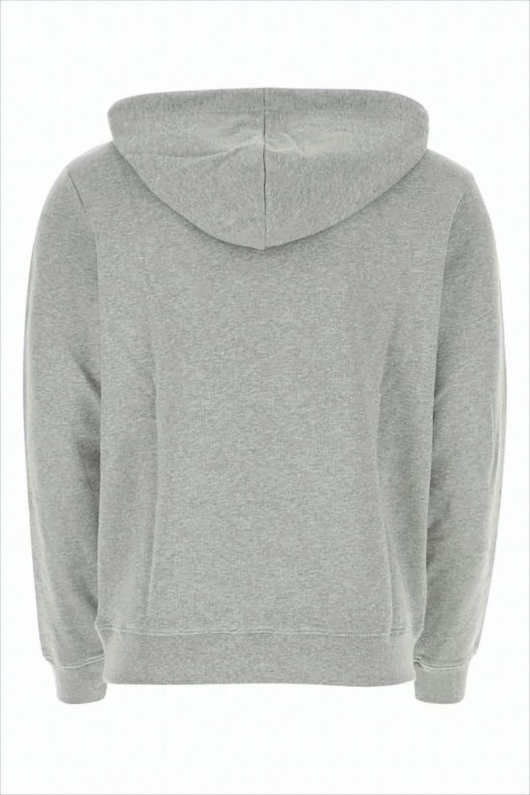 A.P.C. Minimalist Grey Cotton Hoodie With Subtle Logo Detail