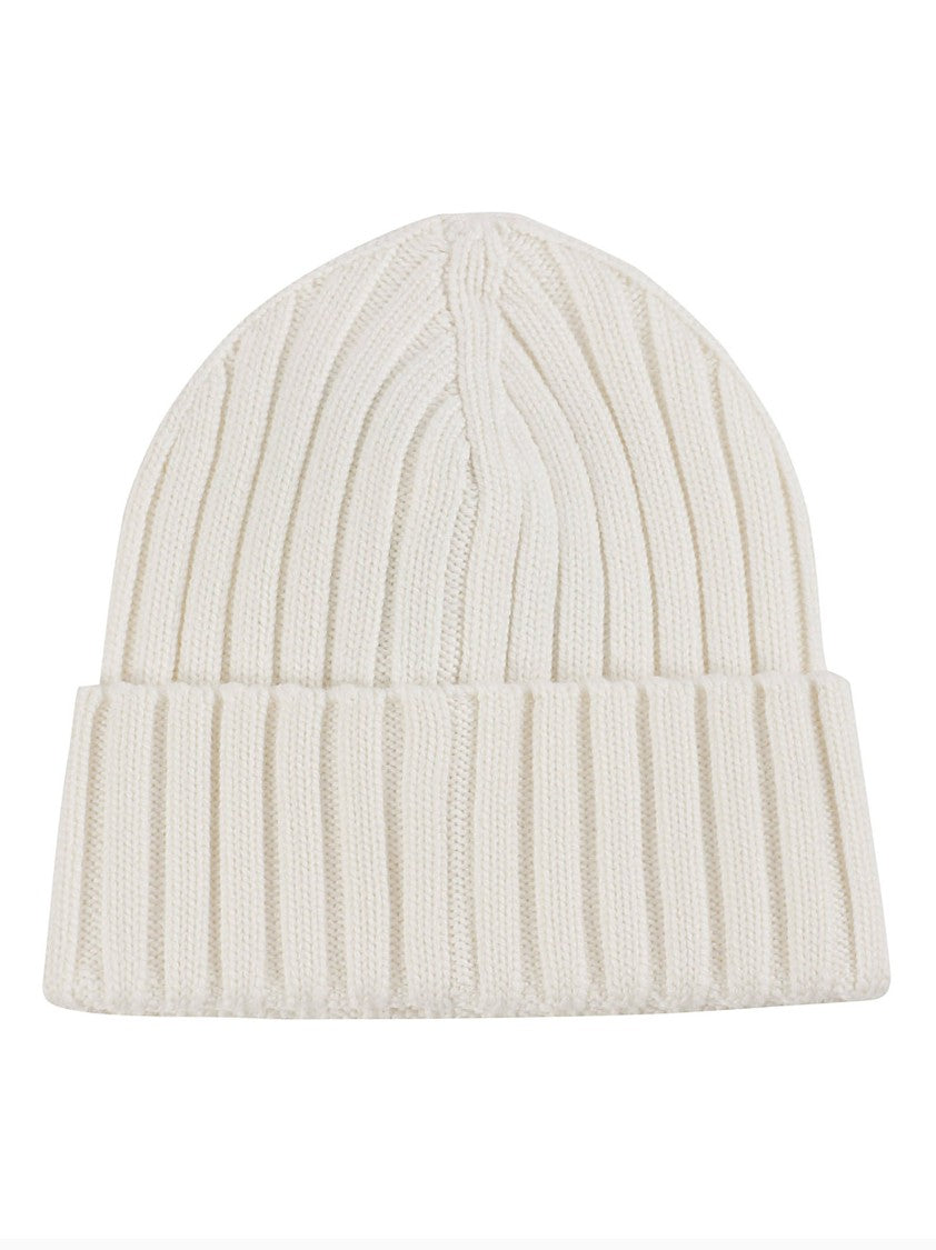 Moncler Tricot Ribbed Knit Embroidered Logo Beanie