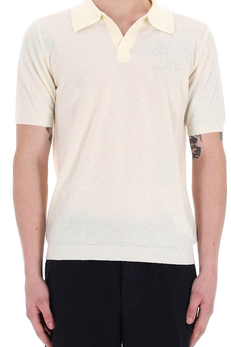 Roberto Collina Light Terry Open Collar Polo