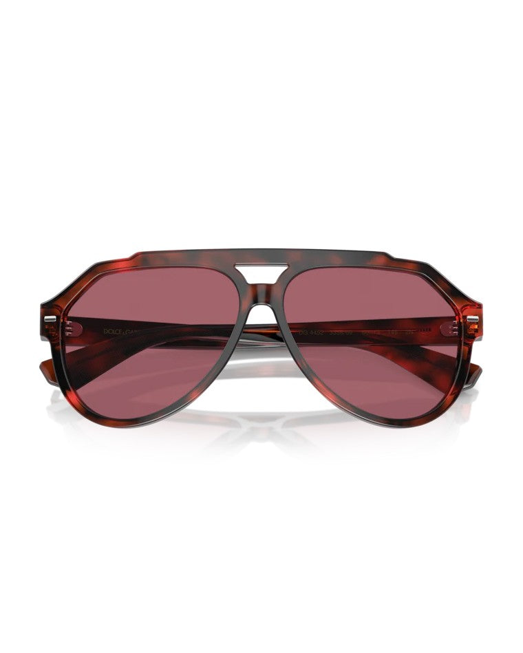 Dolce & Gabbana Bold Red Havana Plastic Frame Sunglasses