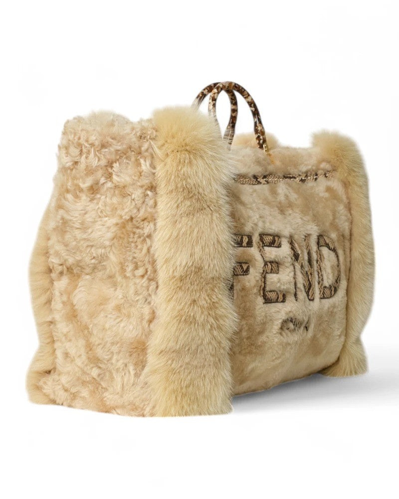 Fendi Sunshine Maxi Large Beige Fur Coat