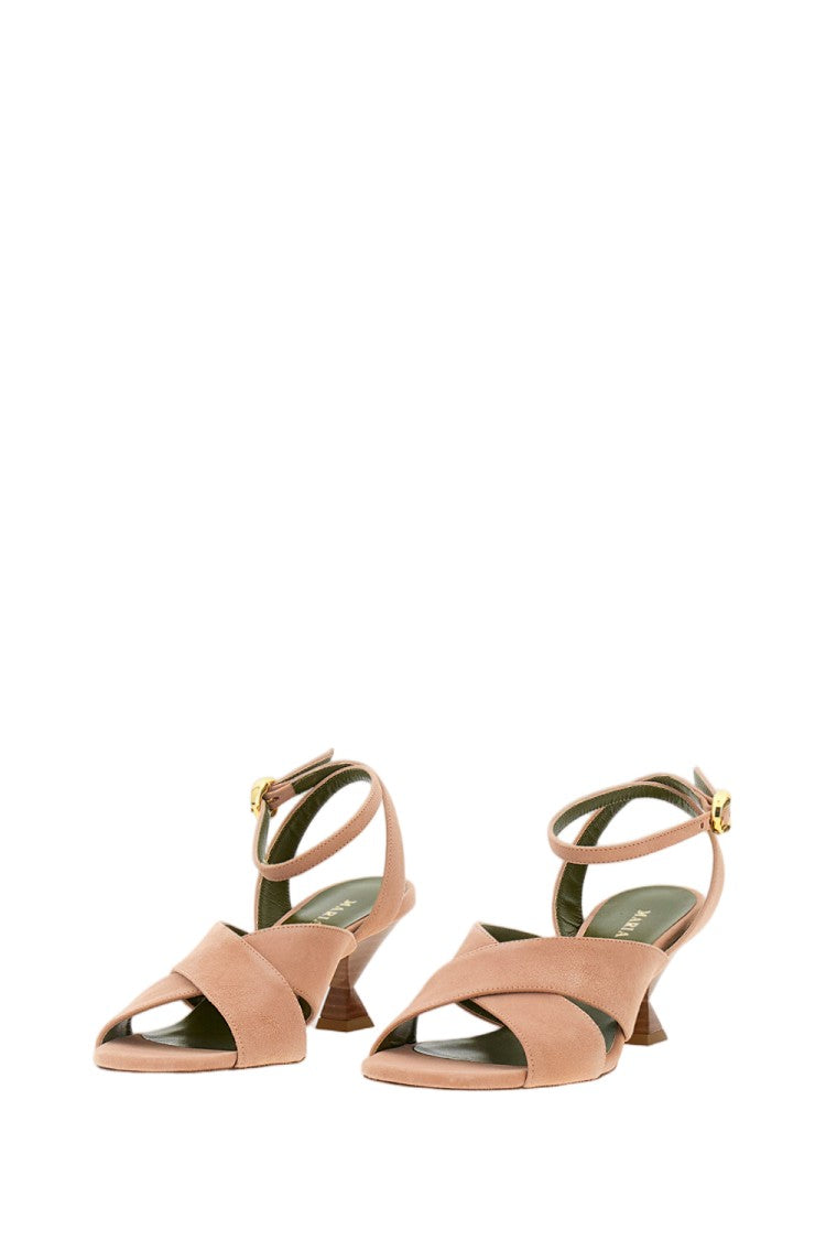 Maria Luca Pink Osanna Suede Square Toe Sandals