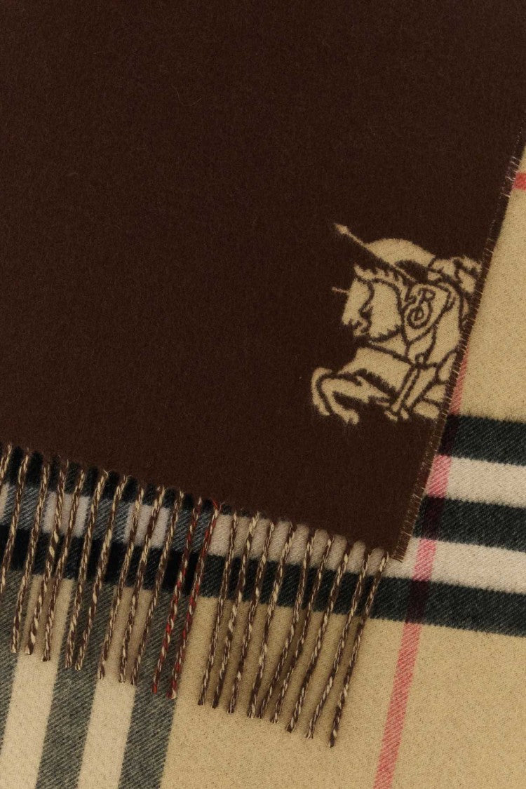 Burberry Brown Cashmere Reversible Scarf