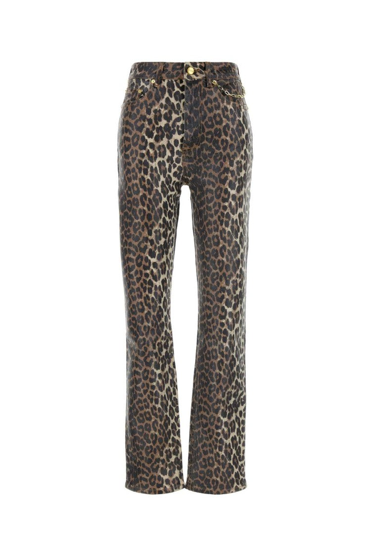 Ganni Printed Stretch Cotton Pant