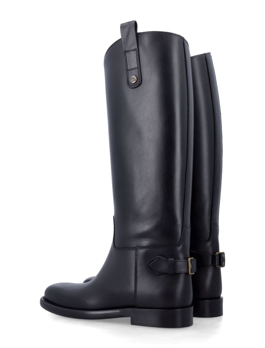 Burberry Knee-High Cavalier Boot In Smooth Calf Leather