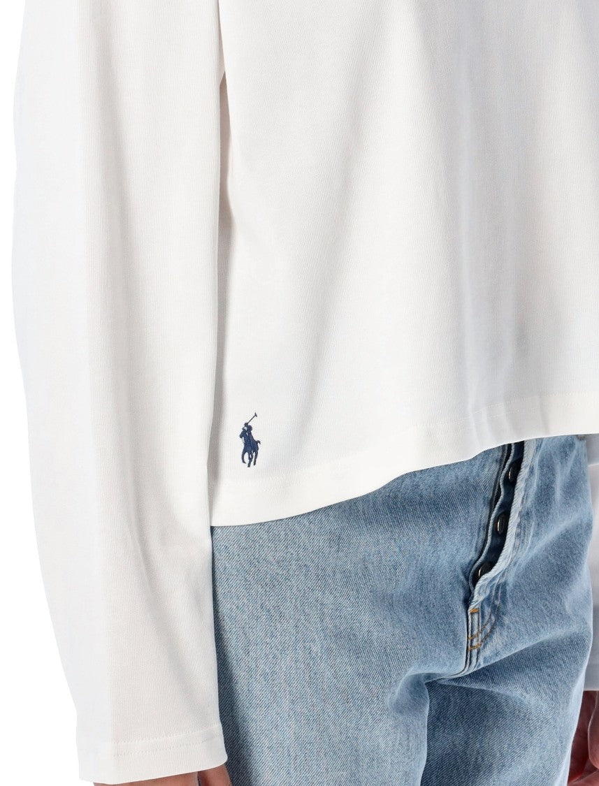 Polo Ralph Lauren Cropped Shrunken Fit Jersey Long-Sleeve T-Shirt