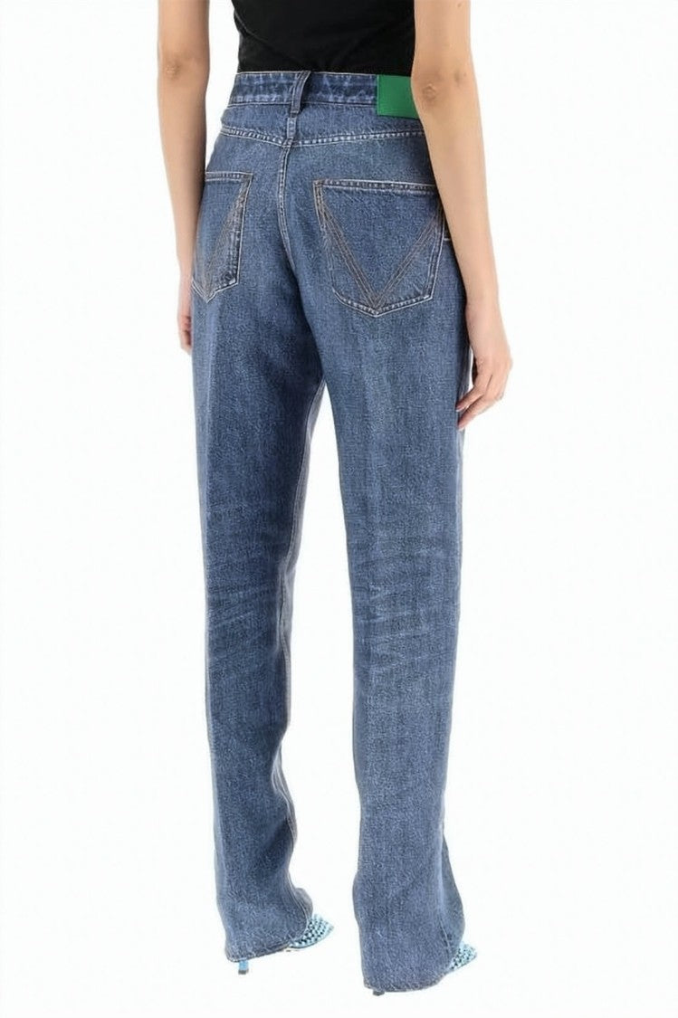 Bottega Veneta Straight-Leg Denim Pants With Subtle Fading