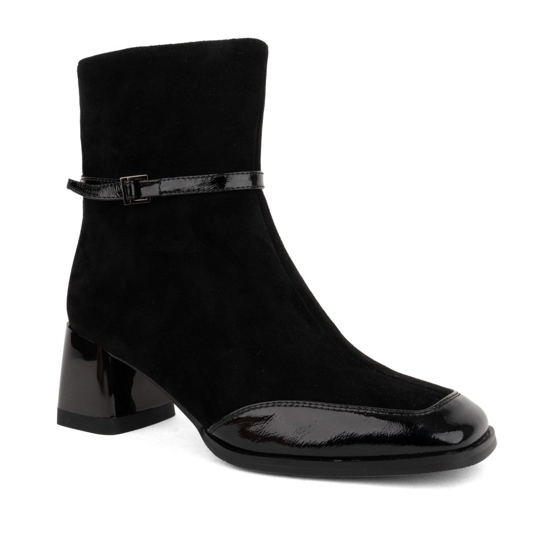 Linda Baumann Black Leather Glossy Detail Boots