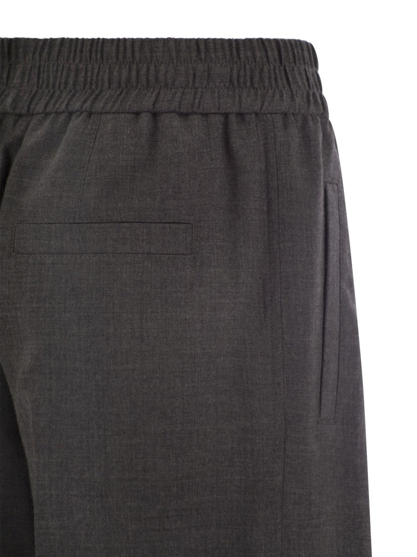 Brunello Cucinelli Loose Track Trousers In Virgin Wool Organza