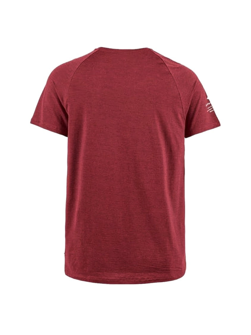 Klattermusen Relaxed Red Textured T-Shirt With Triangular Detail