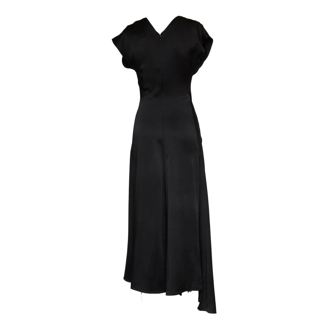 Victoria Beckham Aria Round Neck V Back Midi Dress