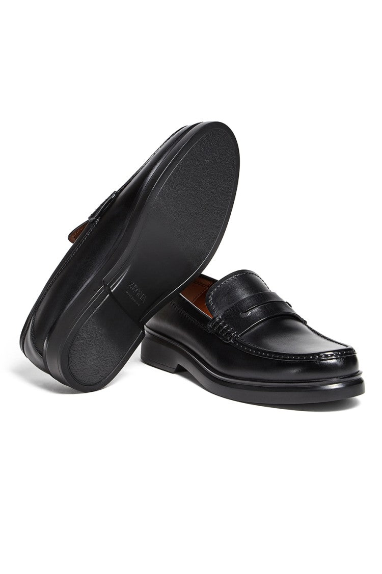 Zegna Hand-Tamped X-Lite Leather Moccasins