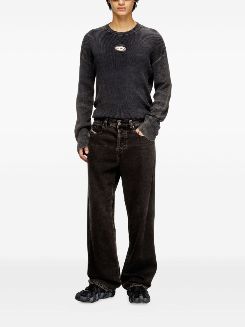 Diesel Black Ribbed Cut-Out Sweater