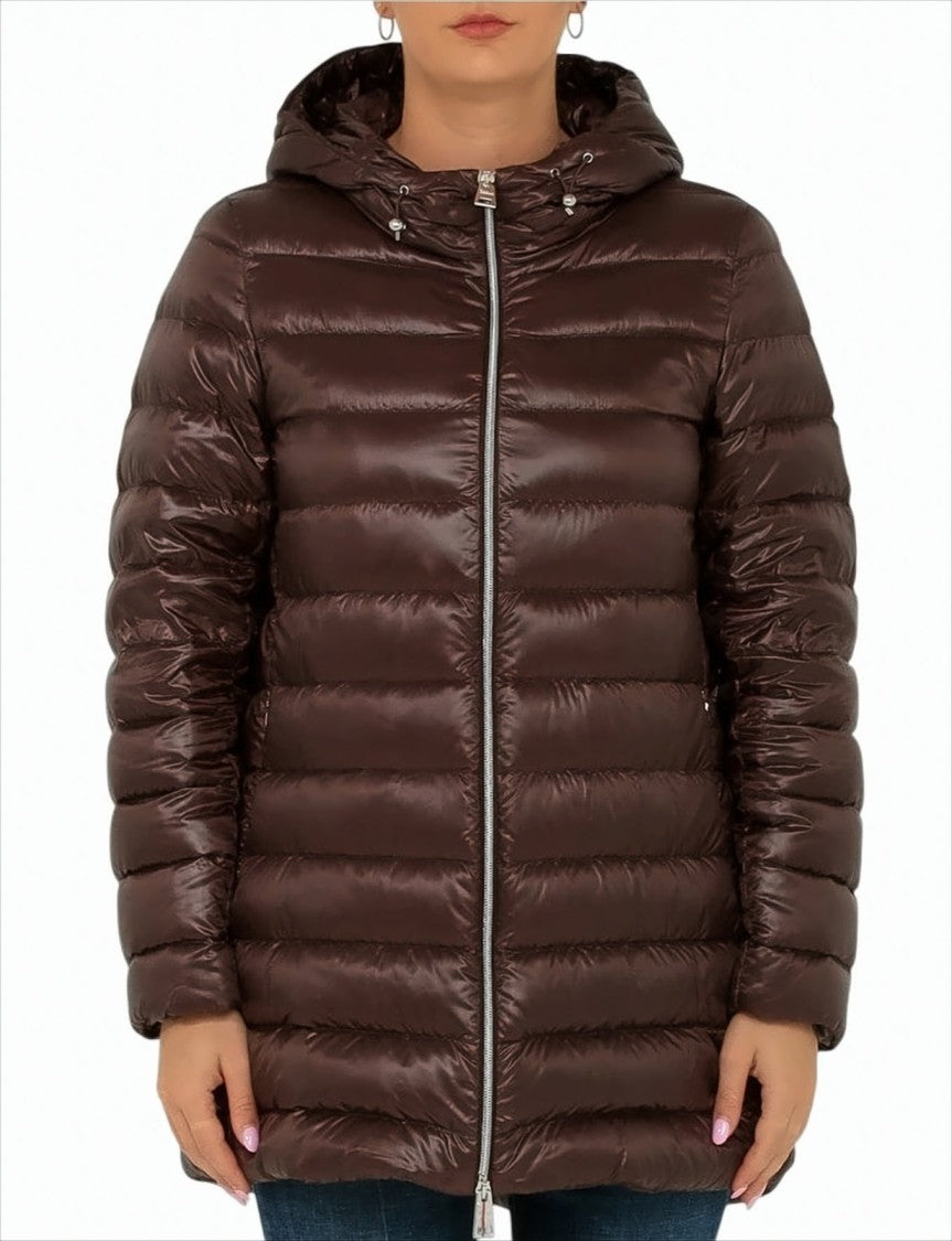 Herno Quilted Brown Ultralight Nylon Down Jacket