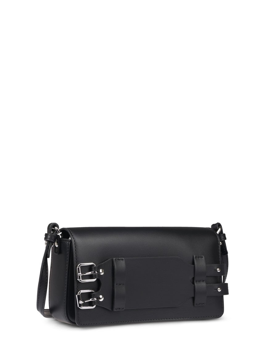 Mm6 By Maison Margiela Structured Black Bag With Unique Buckle Detail
