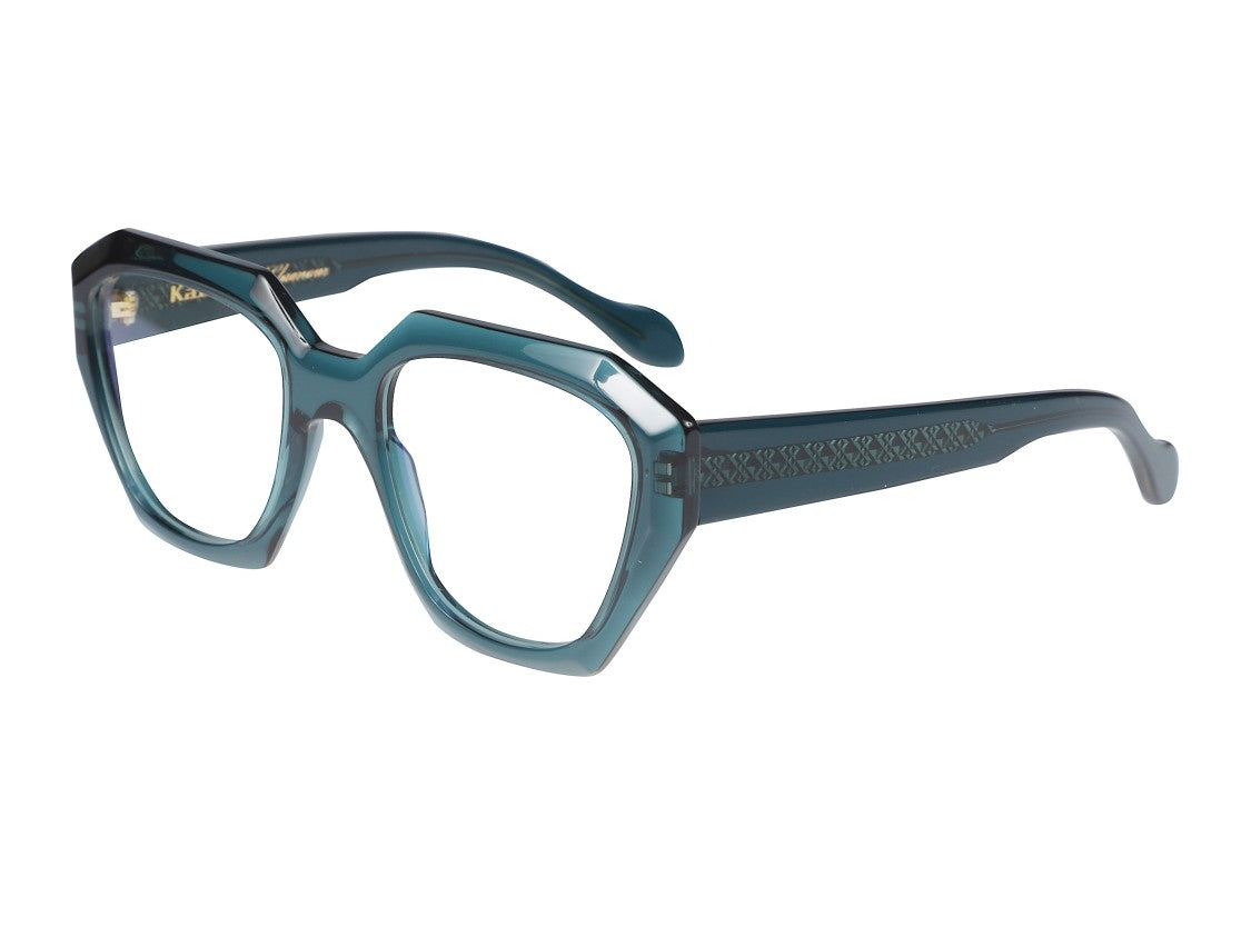 Kador Teal Marilyn/K-V Translucent Geometric Eyeglasses