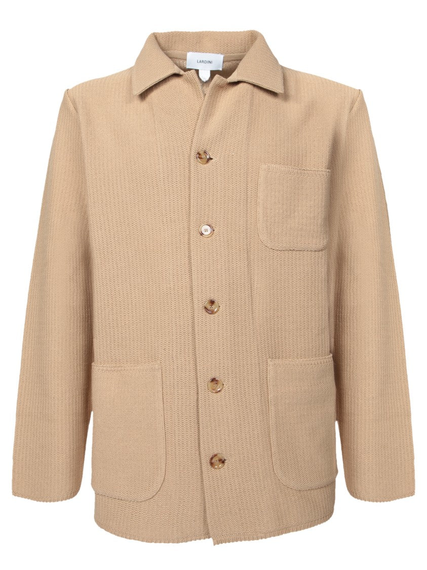 Lardini Textured Cotton Shirt With Functional Pockets