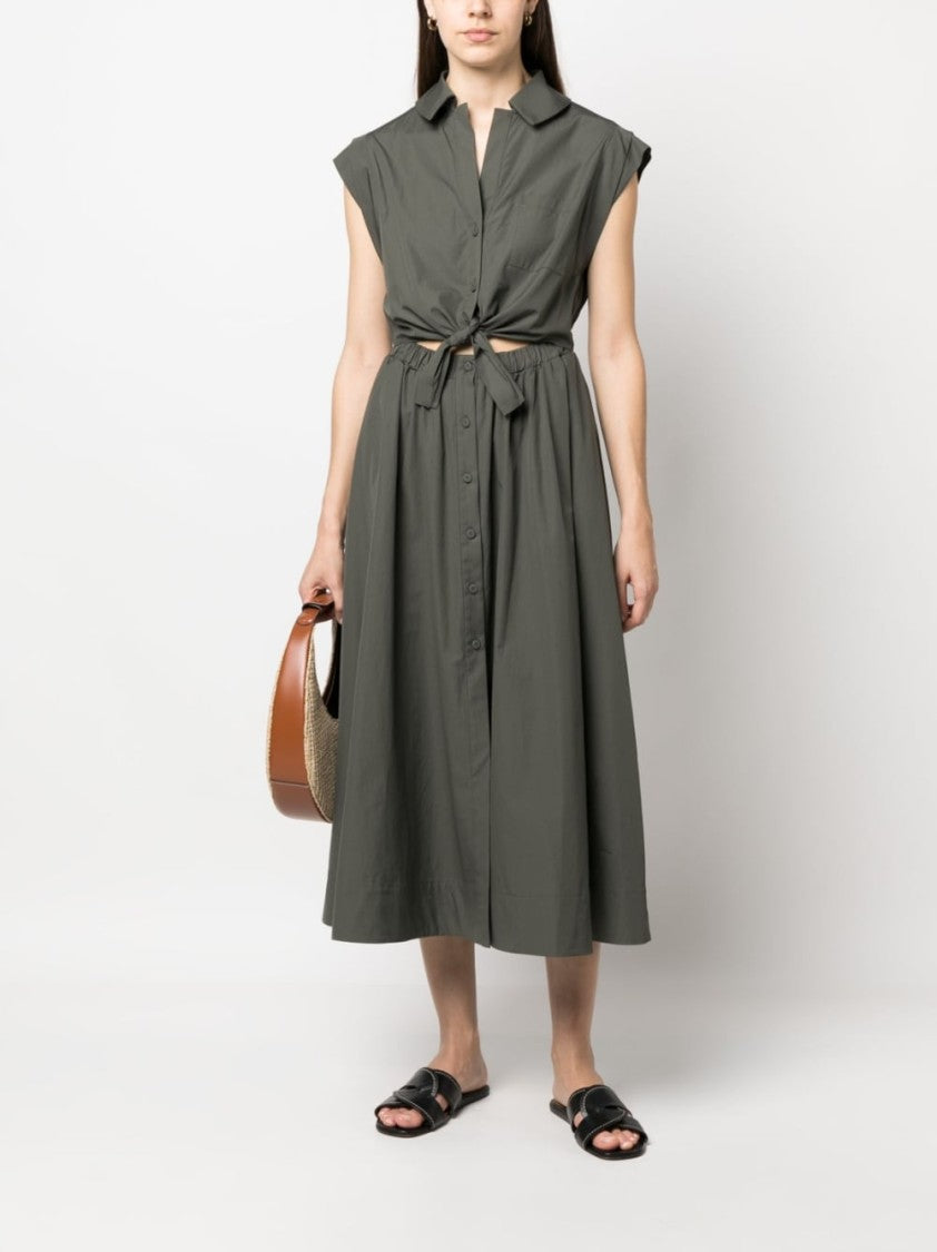 Lorena Antoniazzi Lace-Up Midi Cotton Dress